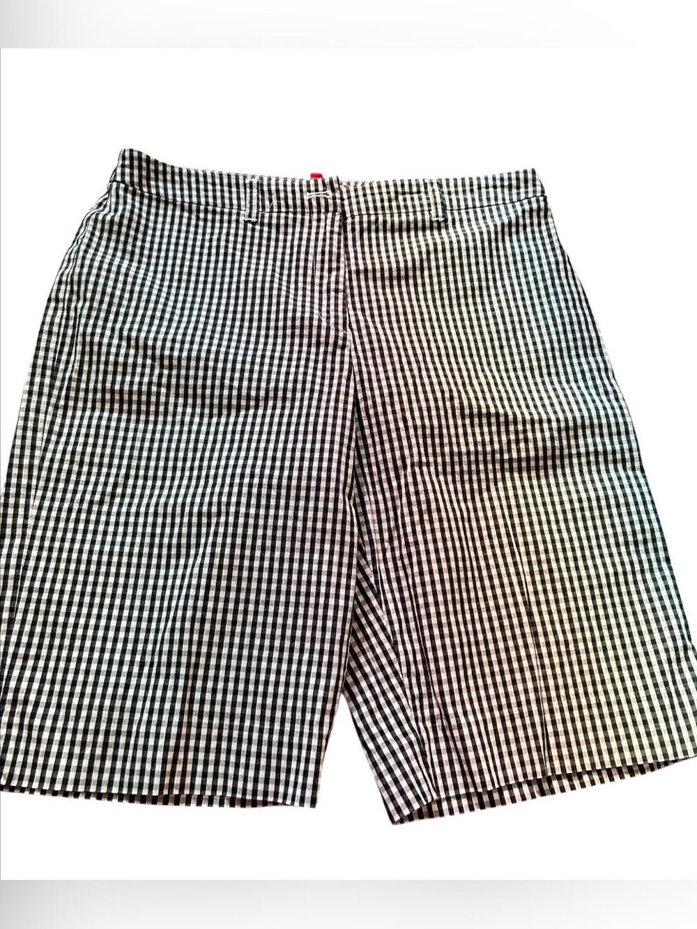 Anne Klein Black and White Gingham Short